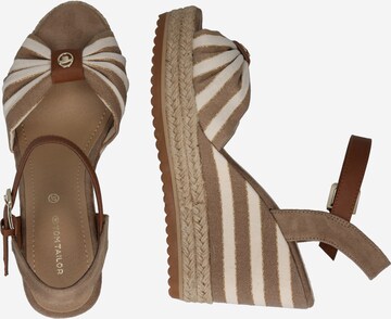 TOM TAILOR Sandalen met riem in Bruin