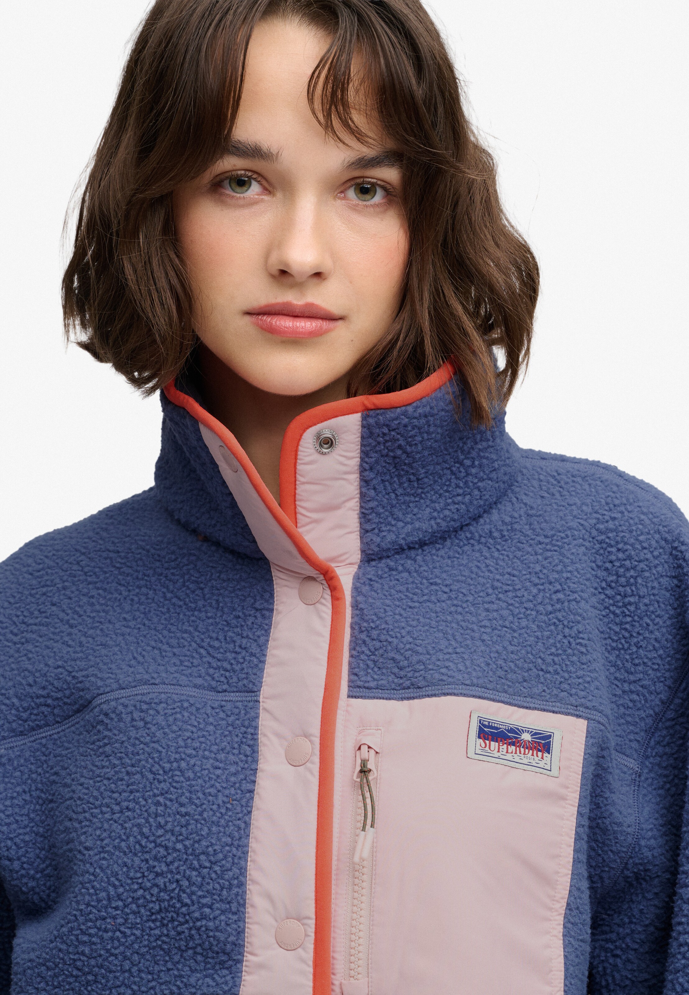 Superdry & Co Fleece jas in Blauw