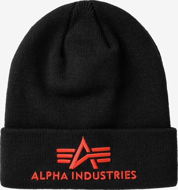 ALPHA INDUSTRIES Mütze in Schwarz: predná strana