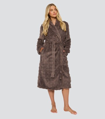 Loungeable Dressing Gown in Brown: front