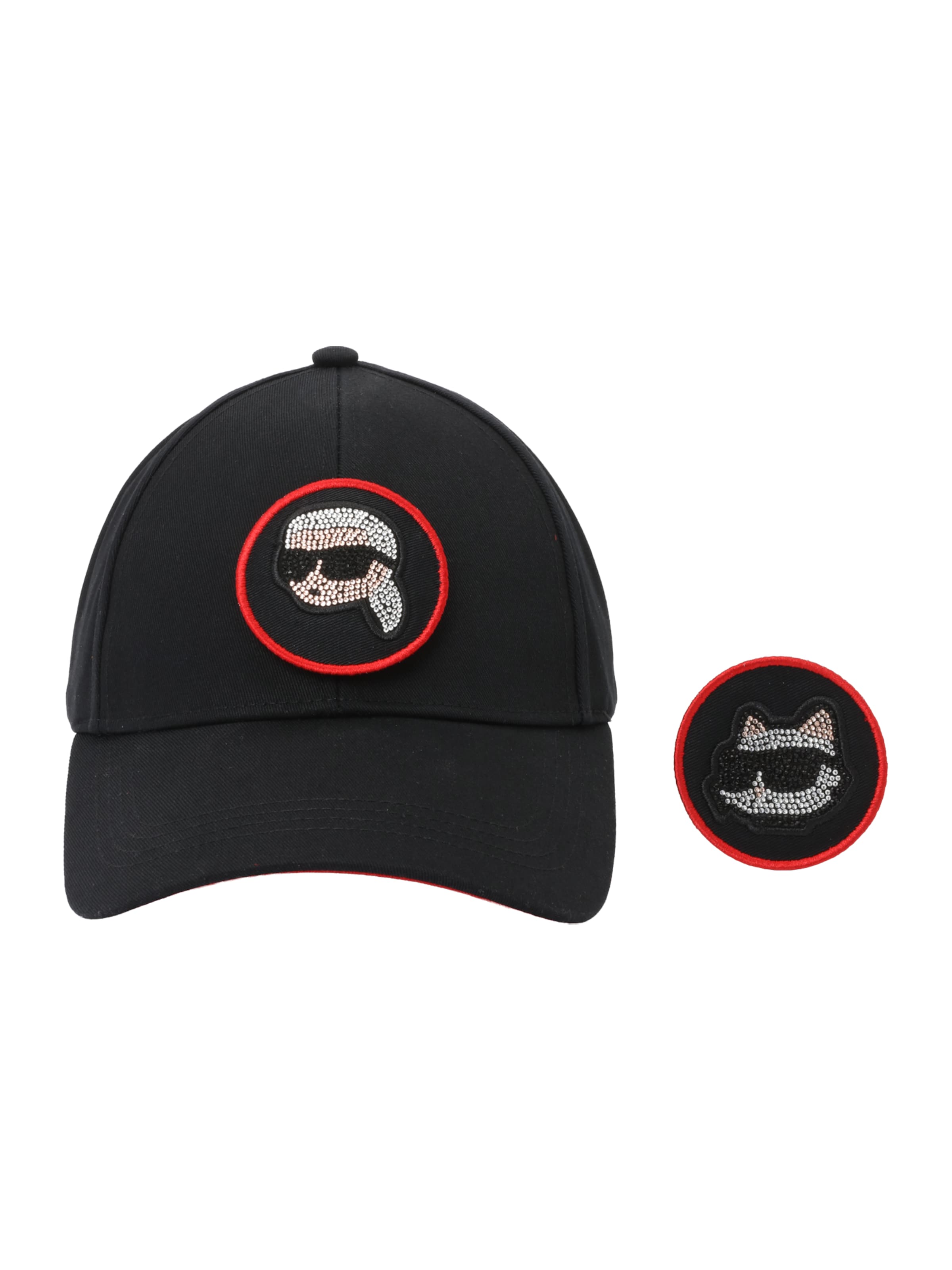 Șapcă 'IKON' de la Karl Lagerfeld pe negru: față