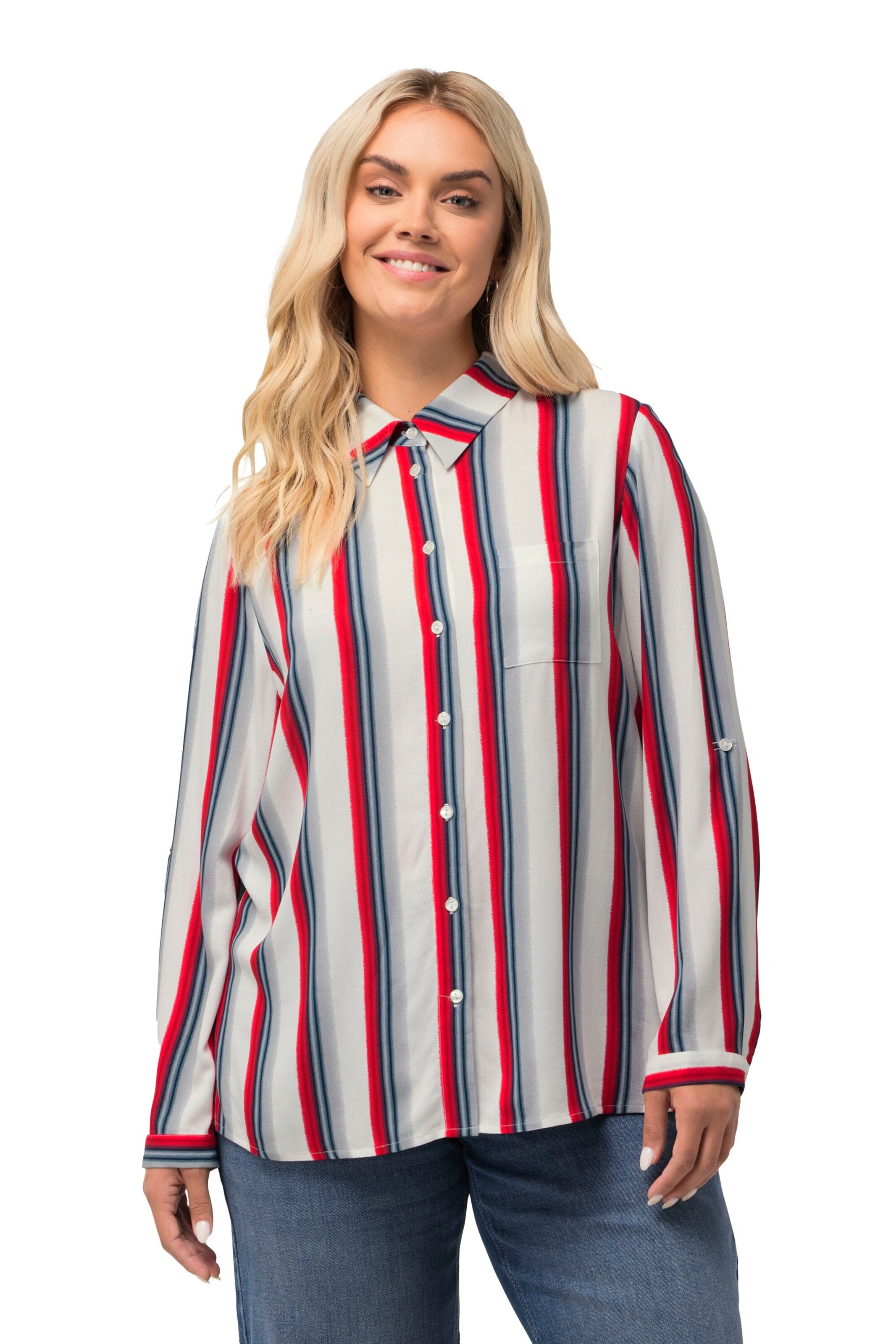 Ulla Popken Bluse in Blau: Vorderseite