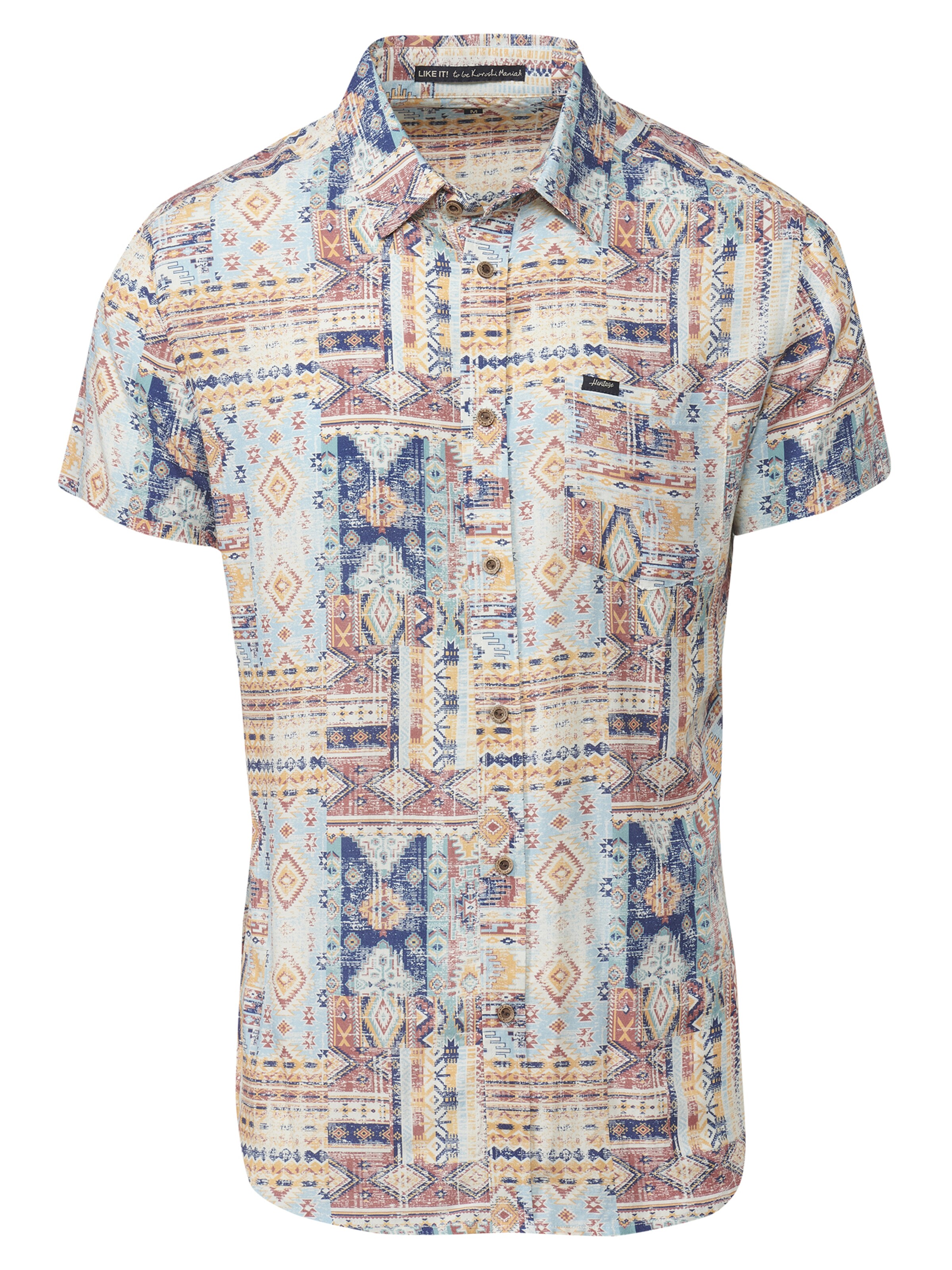 KOROSHI Regular fit Button Up Shirt in Beige: front