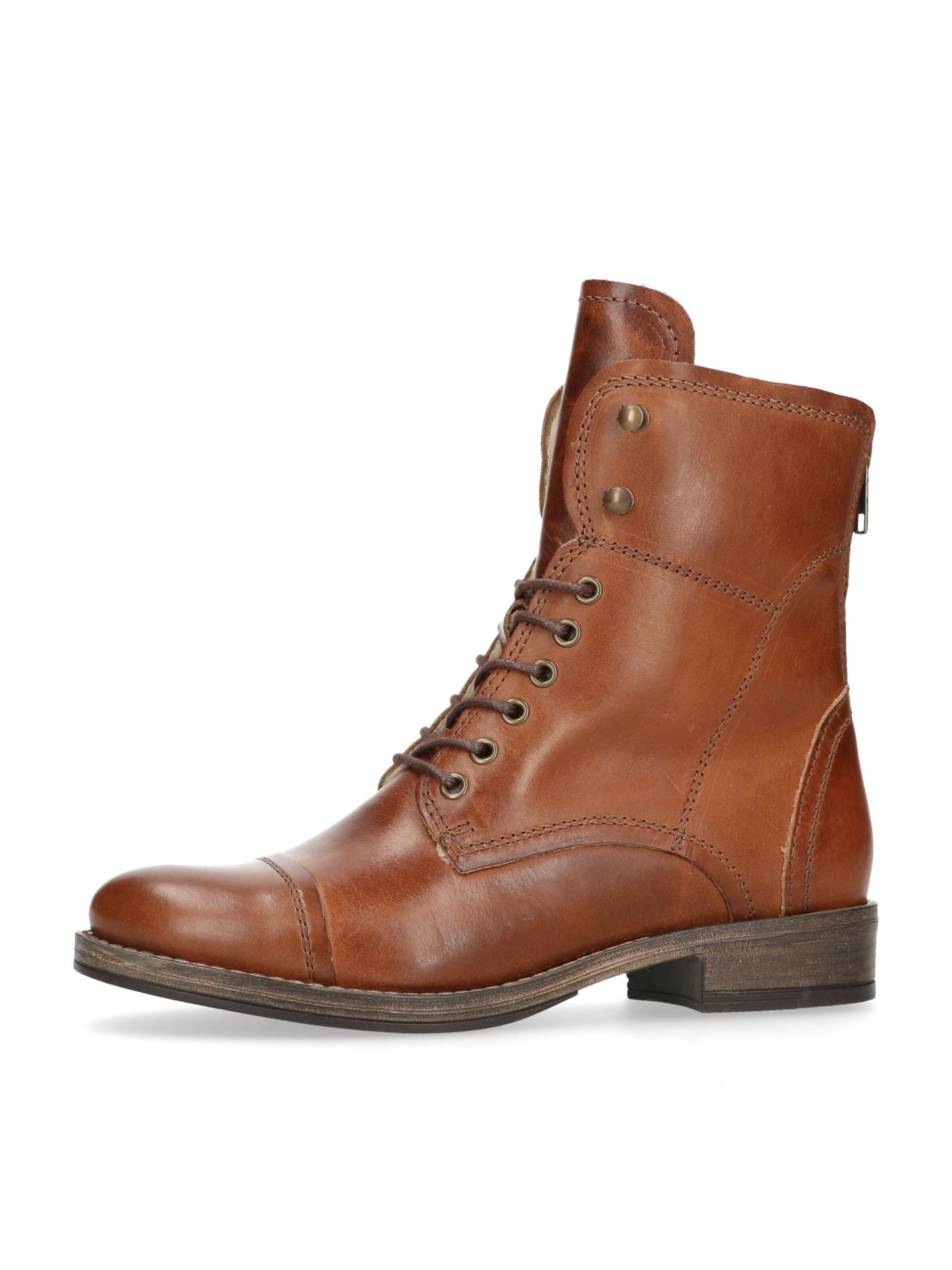 MANFIELD Lace-Up Ankle Boots in Brown