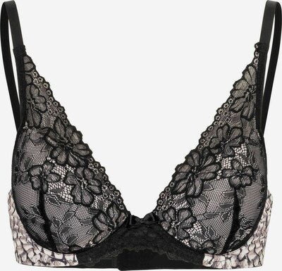sassa Push Up-BH 'FEATHER PRINT' in beige / schwarz, Produktansicht