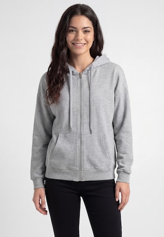 MYMO - Sudadera con cremallera en gris: frente