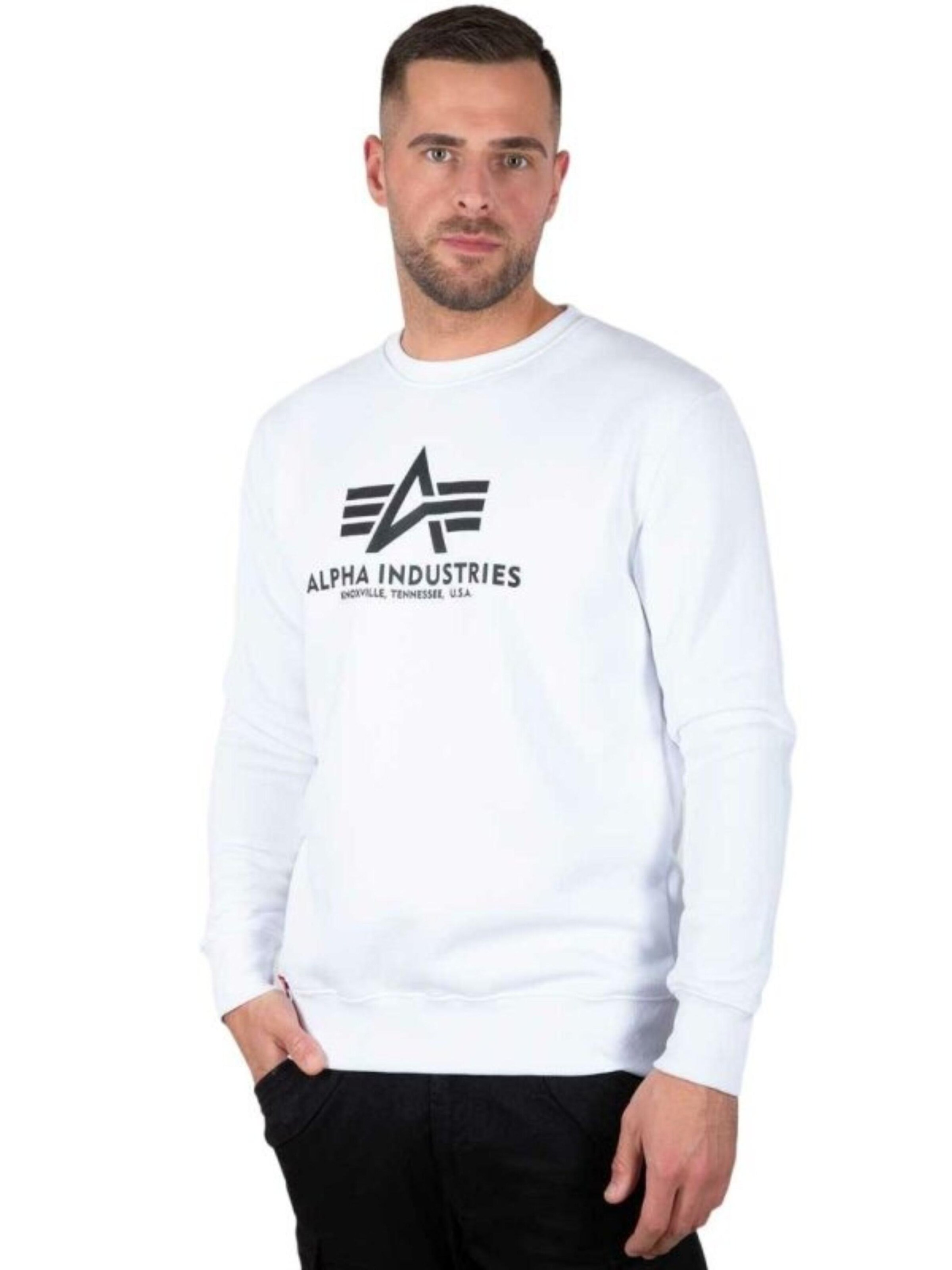 ALPHA INDUSTRIES Sweatshirt 'Basic Logo'‌‌‌‌‌‌‌‌‌ in Weiß