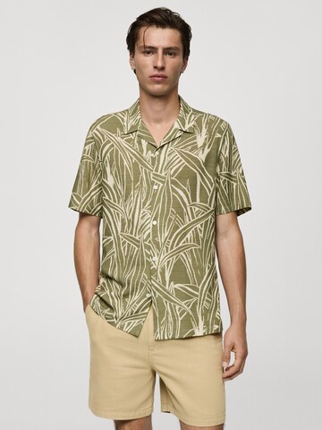 MANGO MAN Regular fit Overhemd 'Bombay' in Groen: voorkant