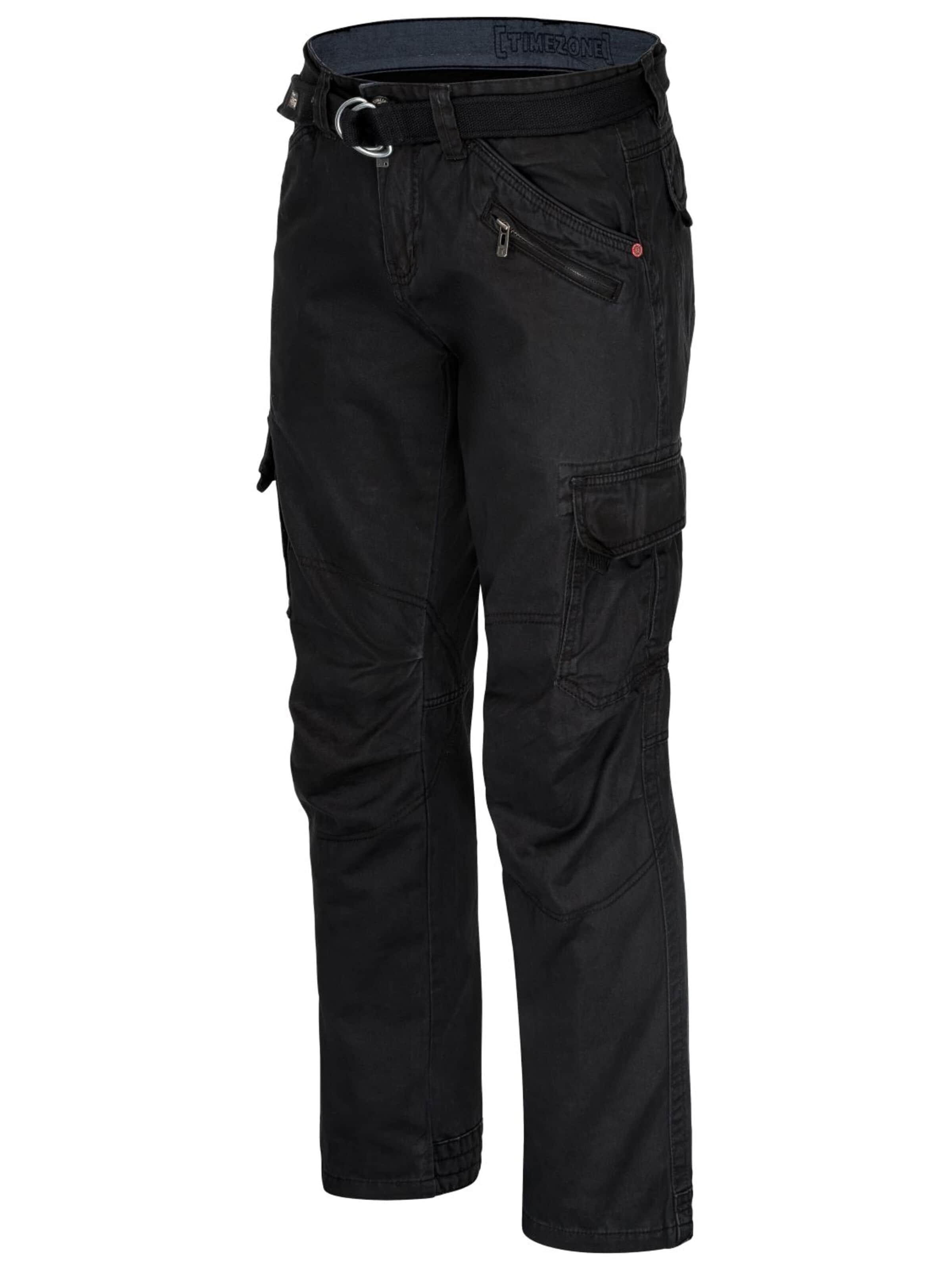 TIMEZONE - regular Pantalón cargo 'BenitoTZ' en negro: frente
