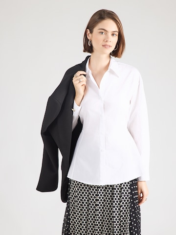 HUGO Blus 'Etnaa' i vit: framsida