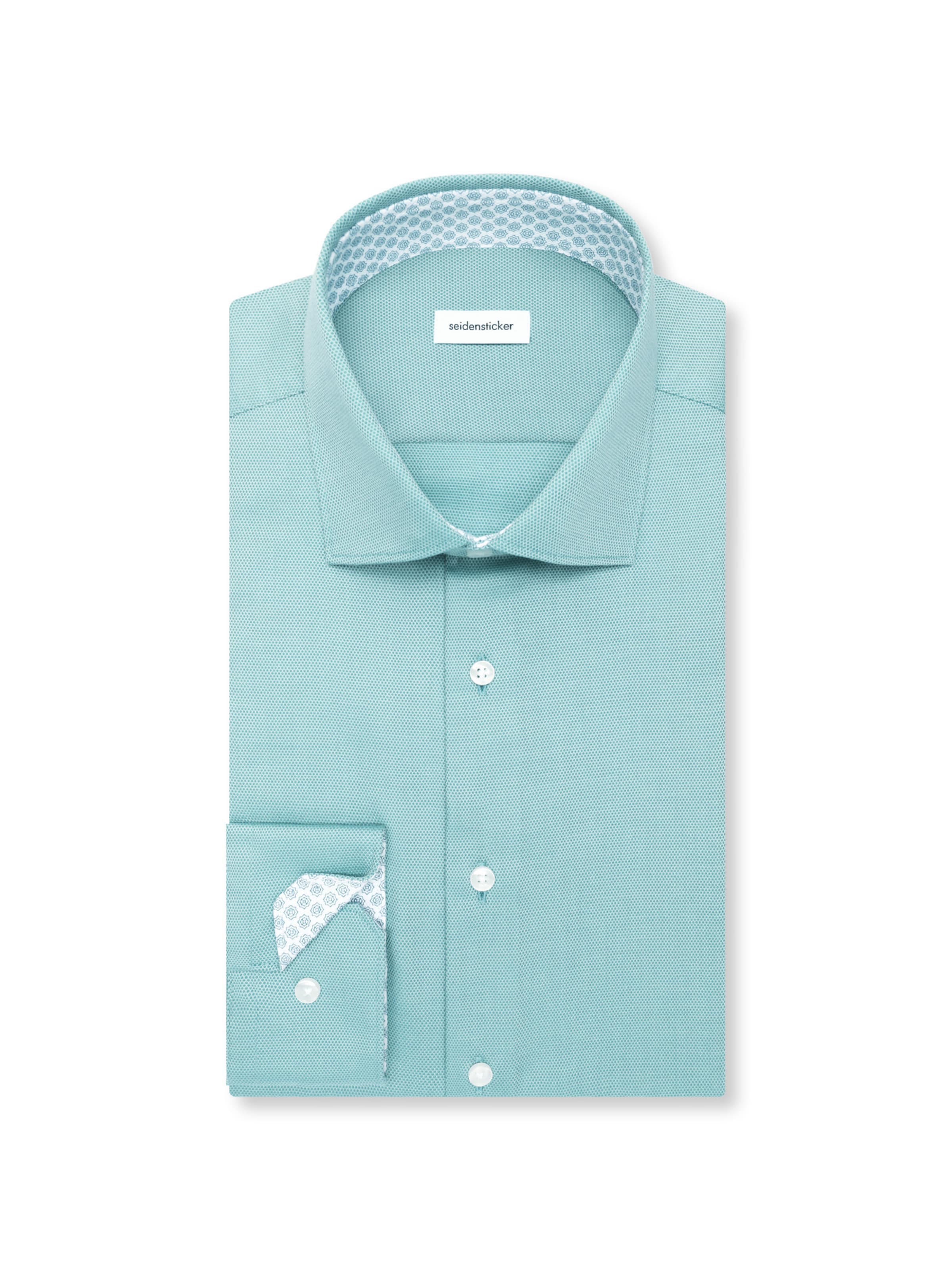 Coupe slim Chemise business 'Schwarze Rose' SEIDENSTICKER en vert