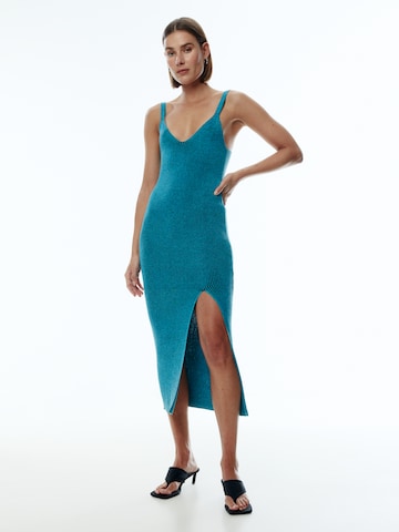 EDITED Úpletové šaty 'Qiara' – modrá: přední strana