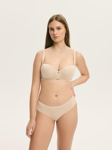 Push-up Reggiseno 'Push-up-BH Raffen, Plunge-Dekolleté, Balconette-Cups 65B' di ESOTIQ in beige