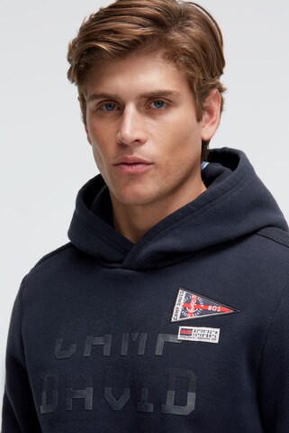 CAMP DAVID Hoodie mit Rubber Print und Tapes in Blau