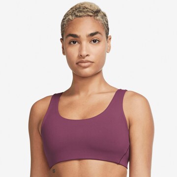 NIKE Bralette Sports Bra in Purple: front