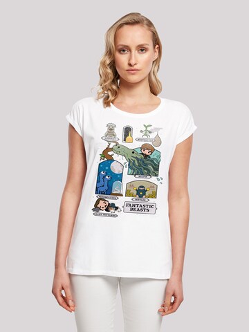 T-shirt 'Fantastic Beasts 2 Chibi Newt' F4NT4STIC en blanc : devant