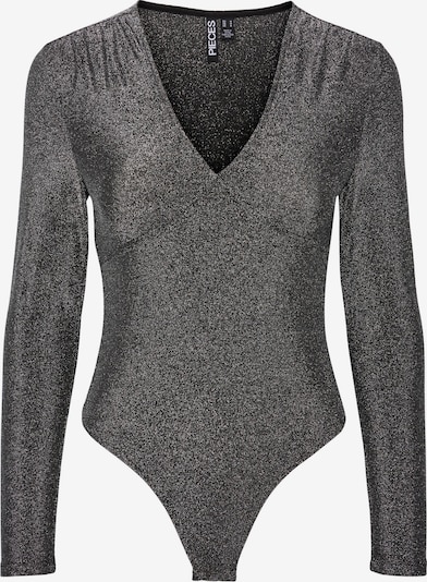 PIECES Body de blusa 'SANDRA' en negro / plata, Vista del producto