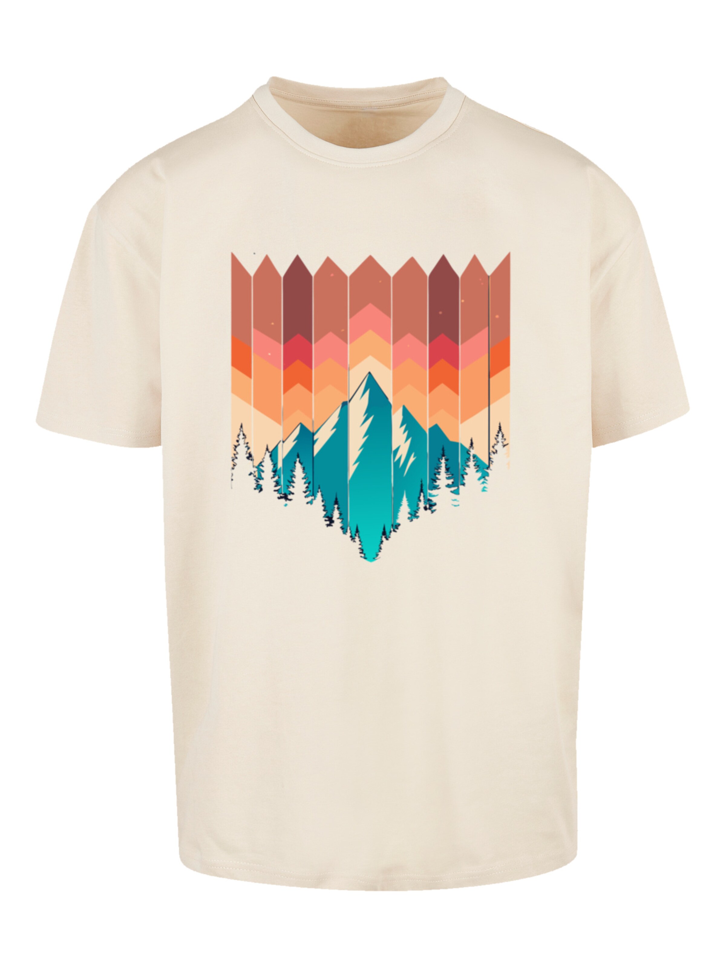 T-Shirt 'Berg Sonnenuntergang' F4NT4STIC en beige : devant