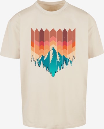 T-Shirt 'Berg Sonnenuntergang' F4NT4STIC en beige : devant