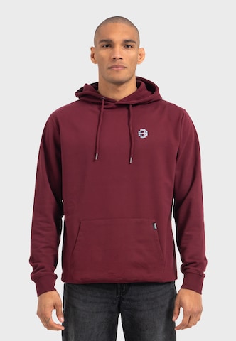 Oldskull Hoodie 'Retro Pixel Wave Logo Graphic' in Rot