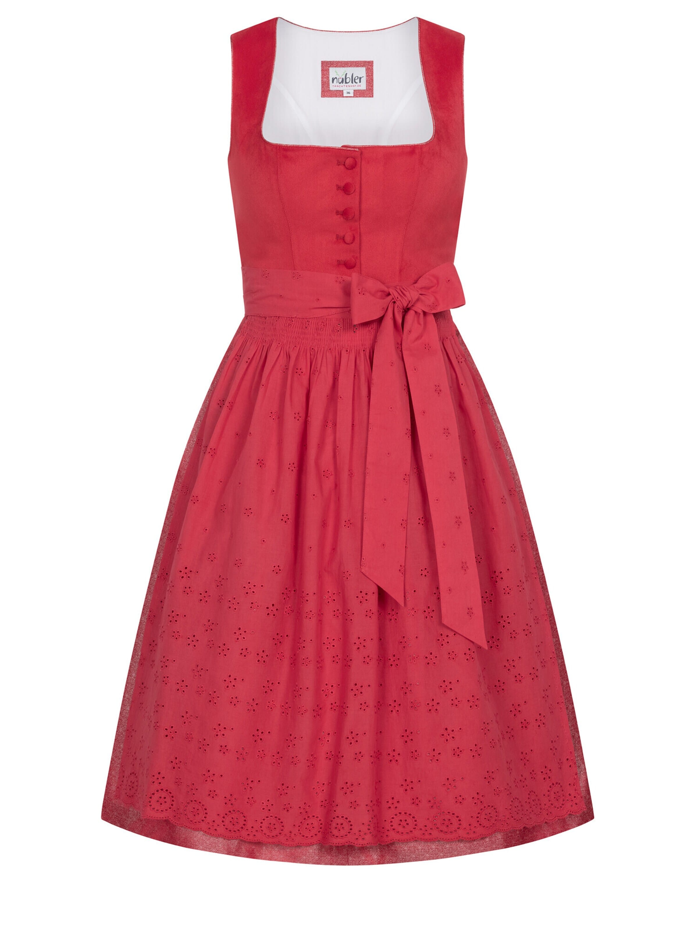 Trachtenhof Nübler Dirndl 'Midi Dirndl Babette' in Red: front