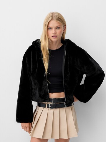 Bershka Between-season jacket in Black: front