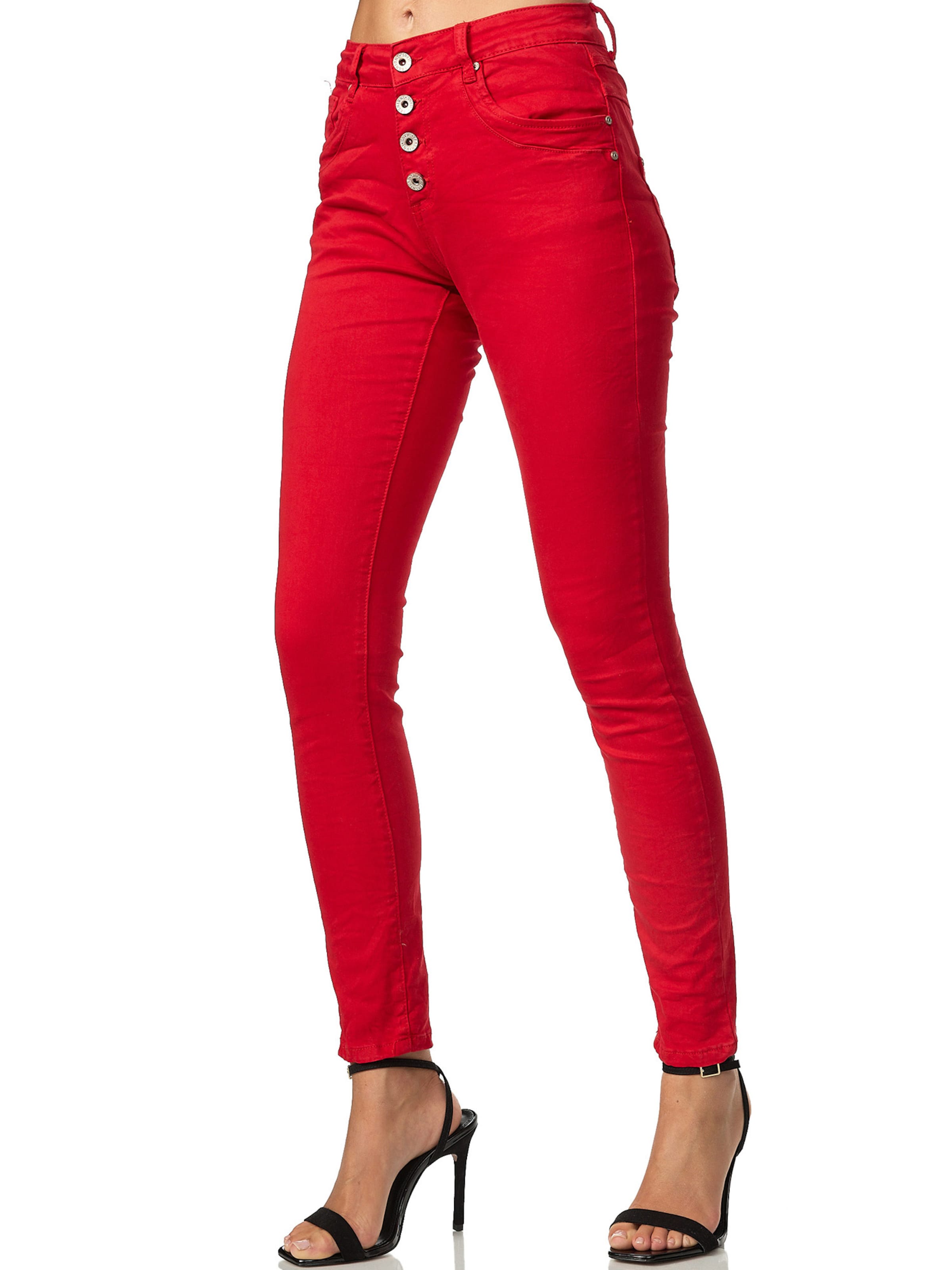 Elara Skinny Jeans in Red