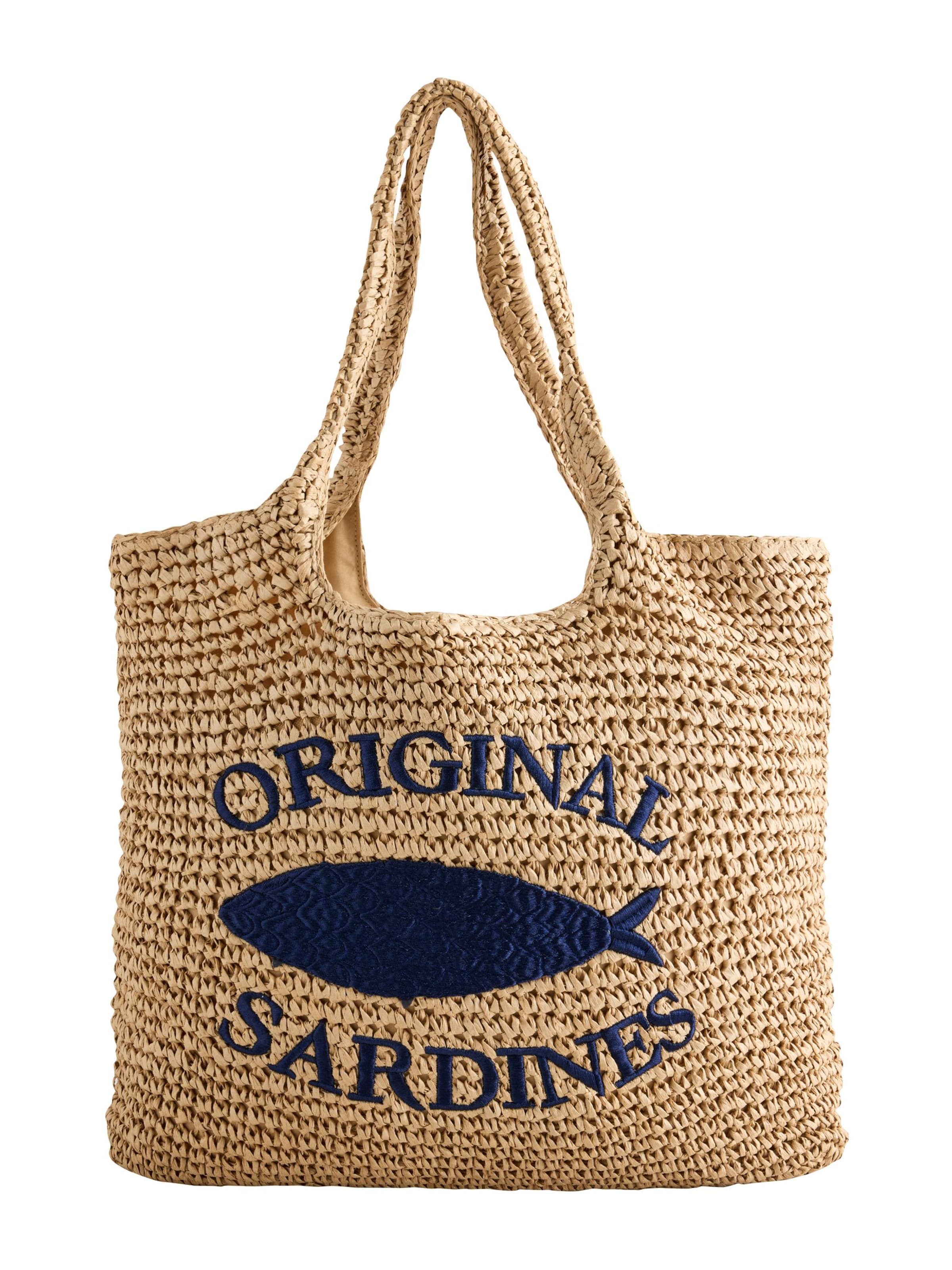 Next Sac de plage 'Sardine' en One Size en beige / bleu marine, Vue avec produit