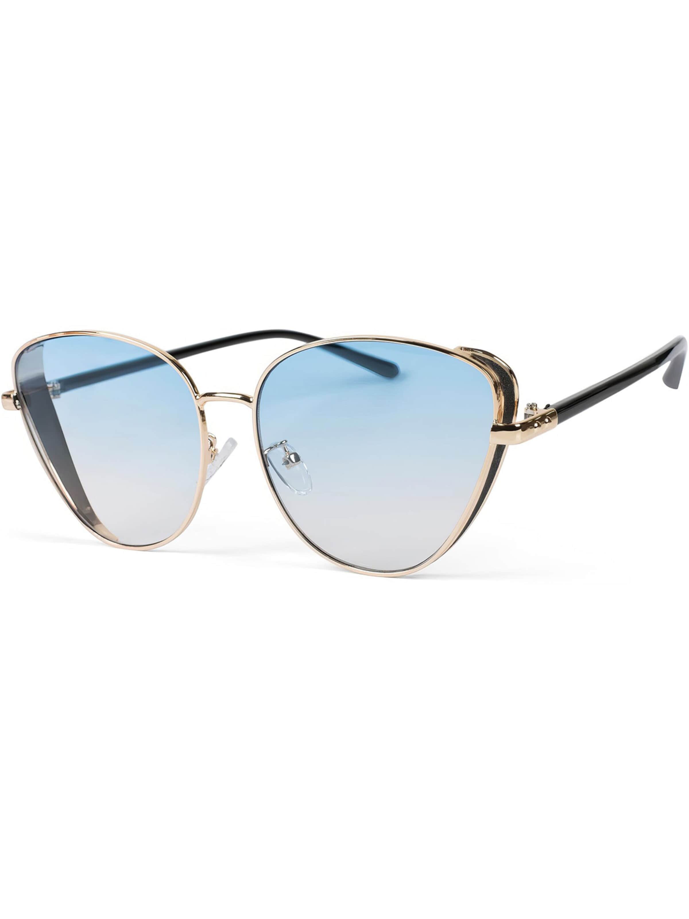 styleBREAKER Sunglasses 'Cateye Sonnenbrille mit Glitzer Side Shield' in Blue: front