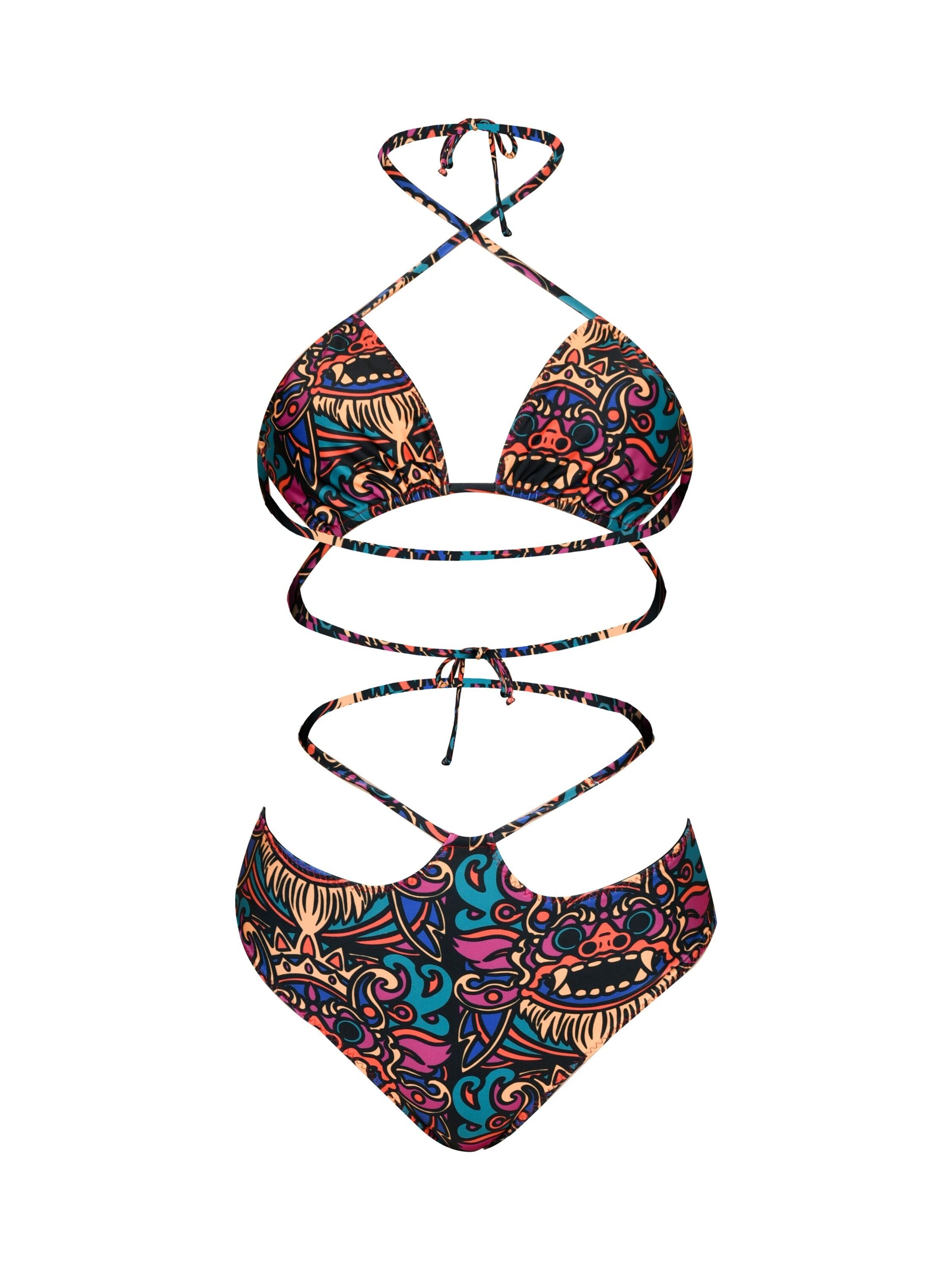 Kadoo Triangel Bikini 'ECONYL® Barong Simplified Set 2-tlg.' in Mischfarben: Vorderseite