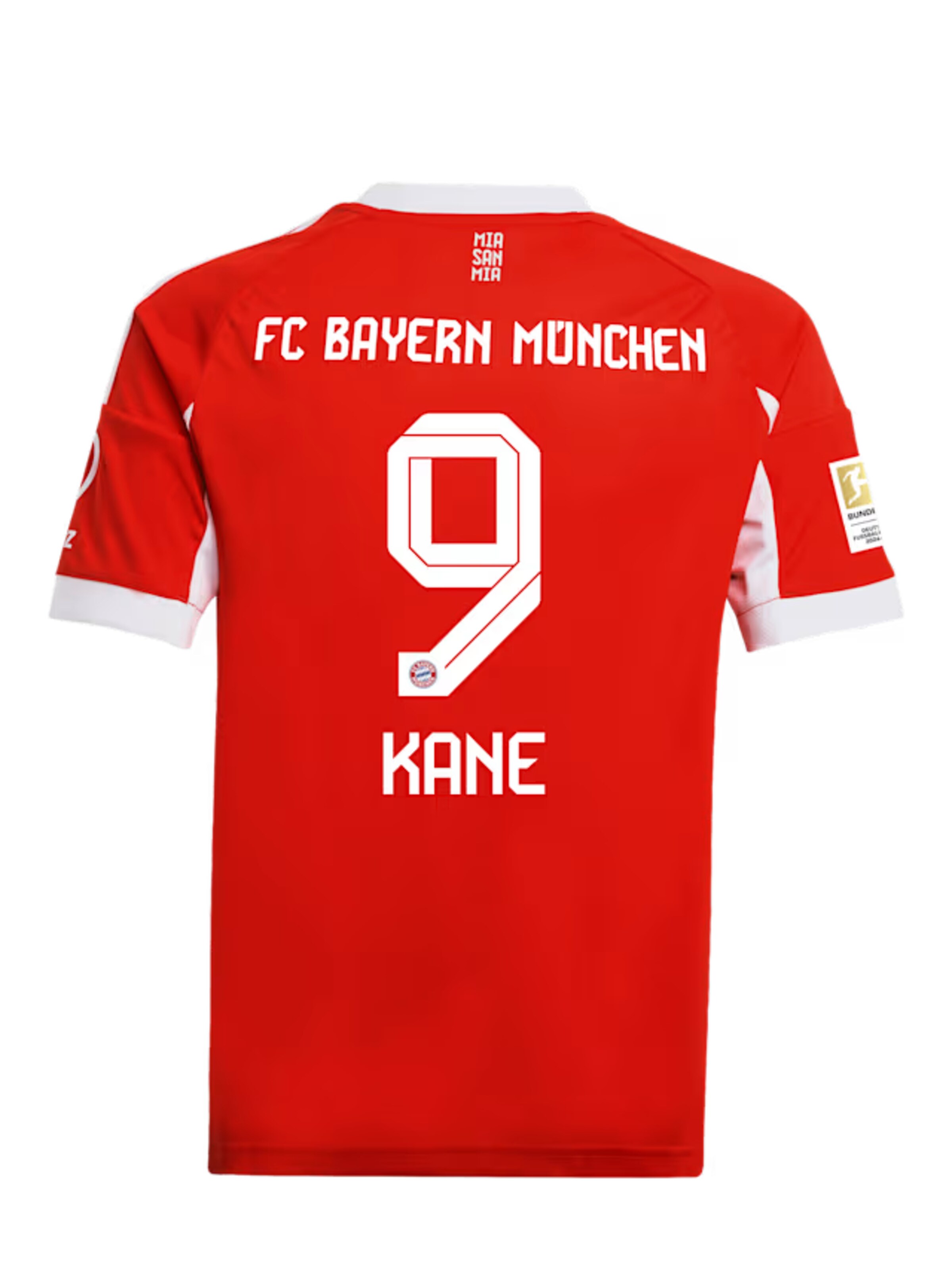 ADIDAS PERFORMANCE Trikot Home 25-26 Flock Kane & Meisterbadge in Rot: Vorderseite