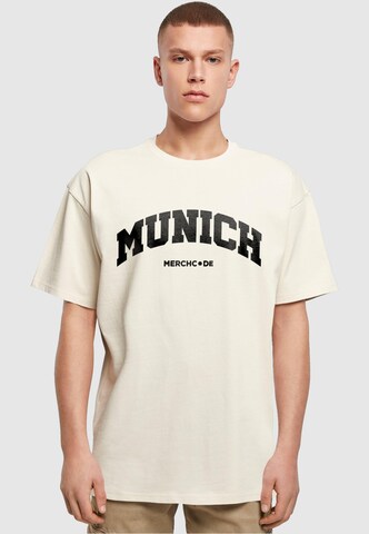 Merchcode Shirt 'Munich Wording' in Beige: Vorderseite