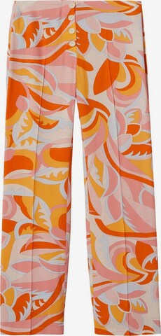 MANGO Wide leg Pleated Pants 'Puc' in Orange: front