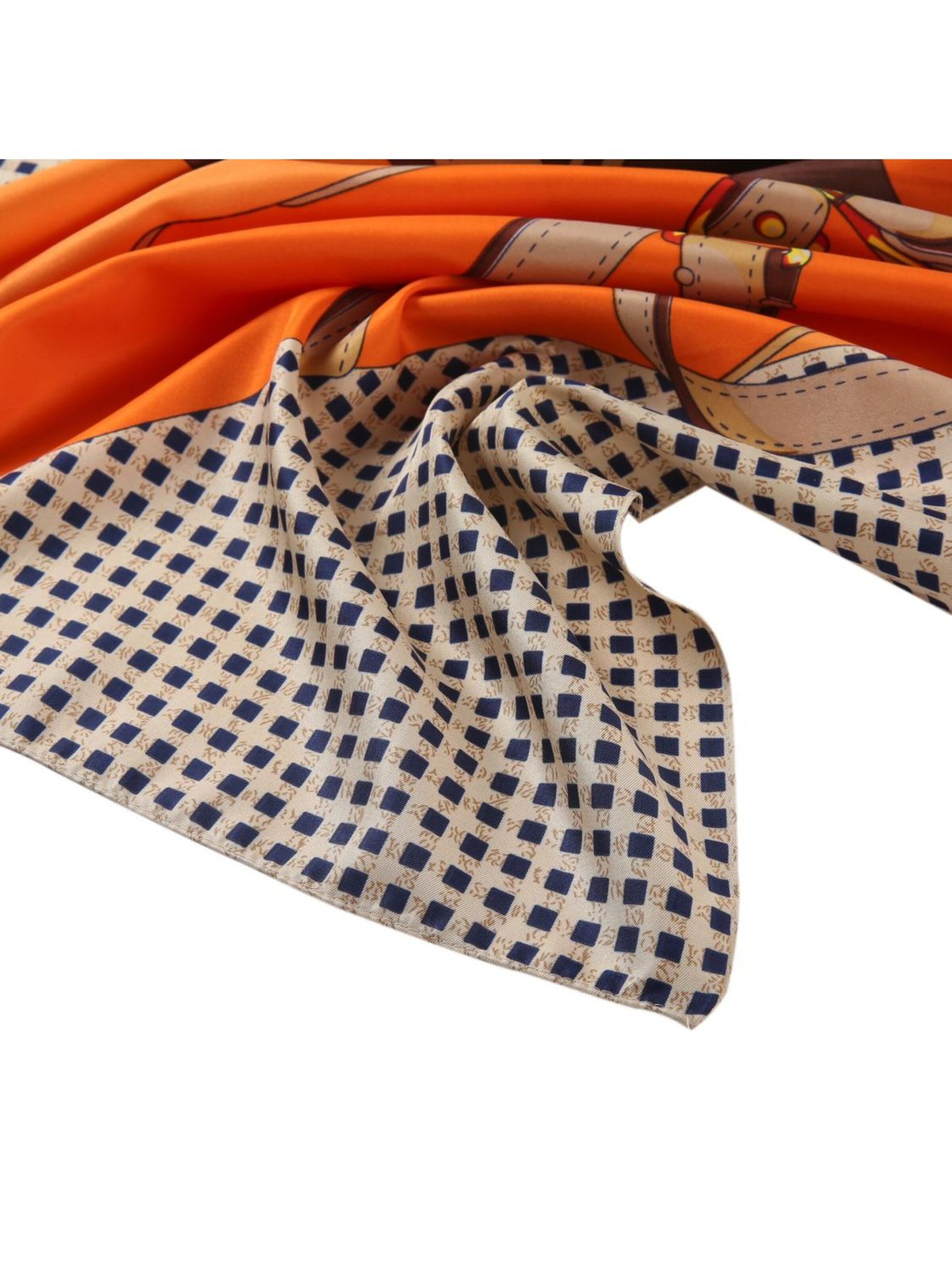 alberto cabale Scarf 'Grand carré de Soie Selling Zoé' in Orange