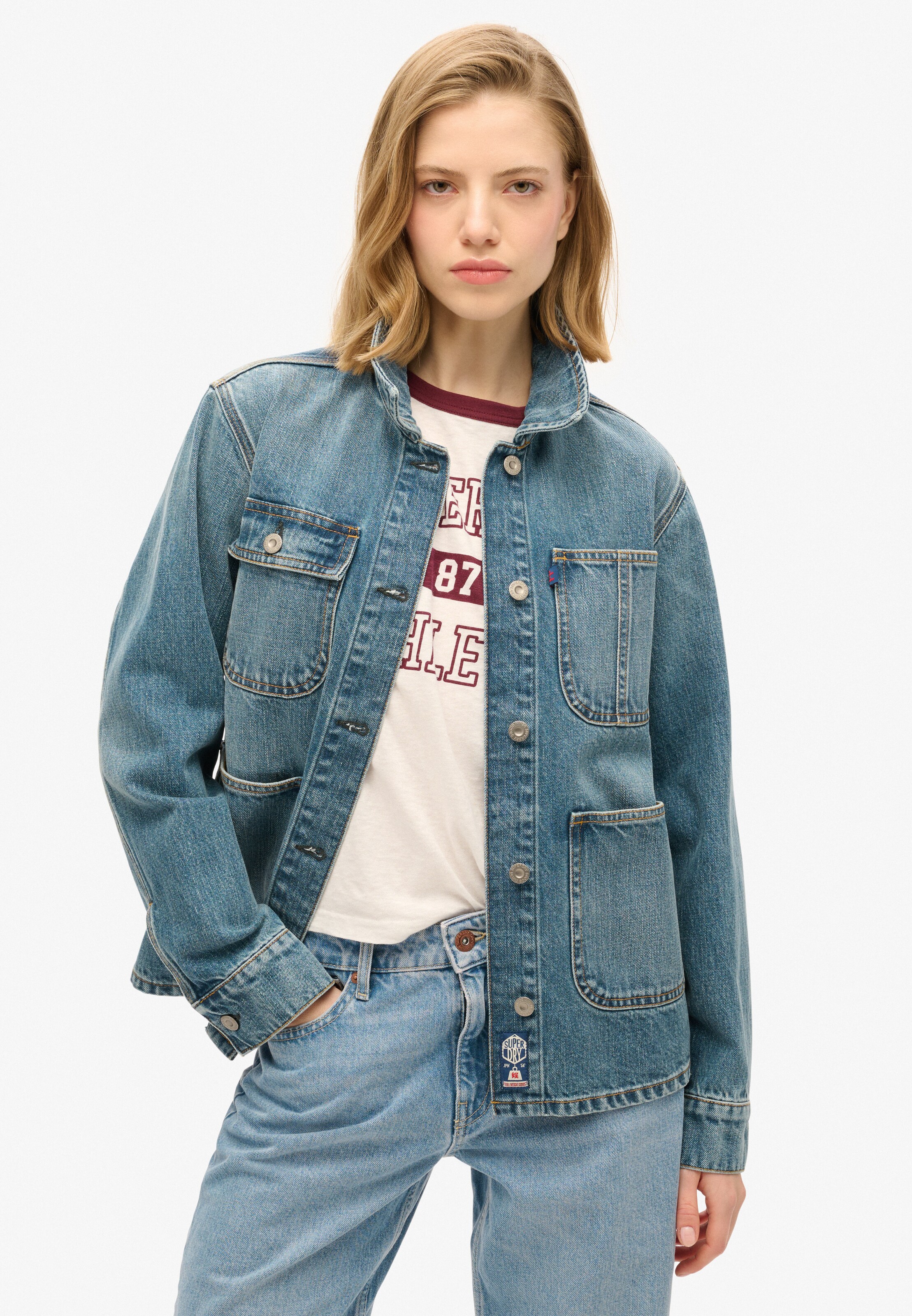 Superdry Tussenjas 'Chore' in Blauw: voorkant
