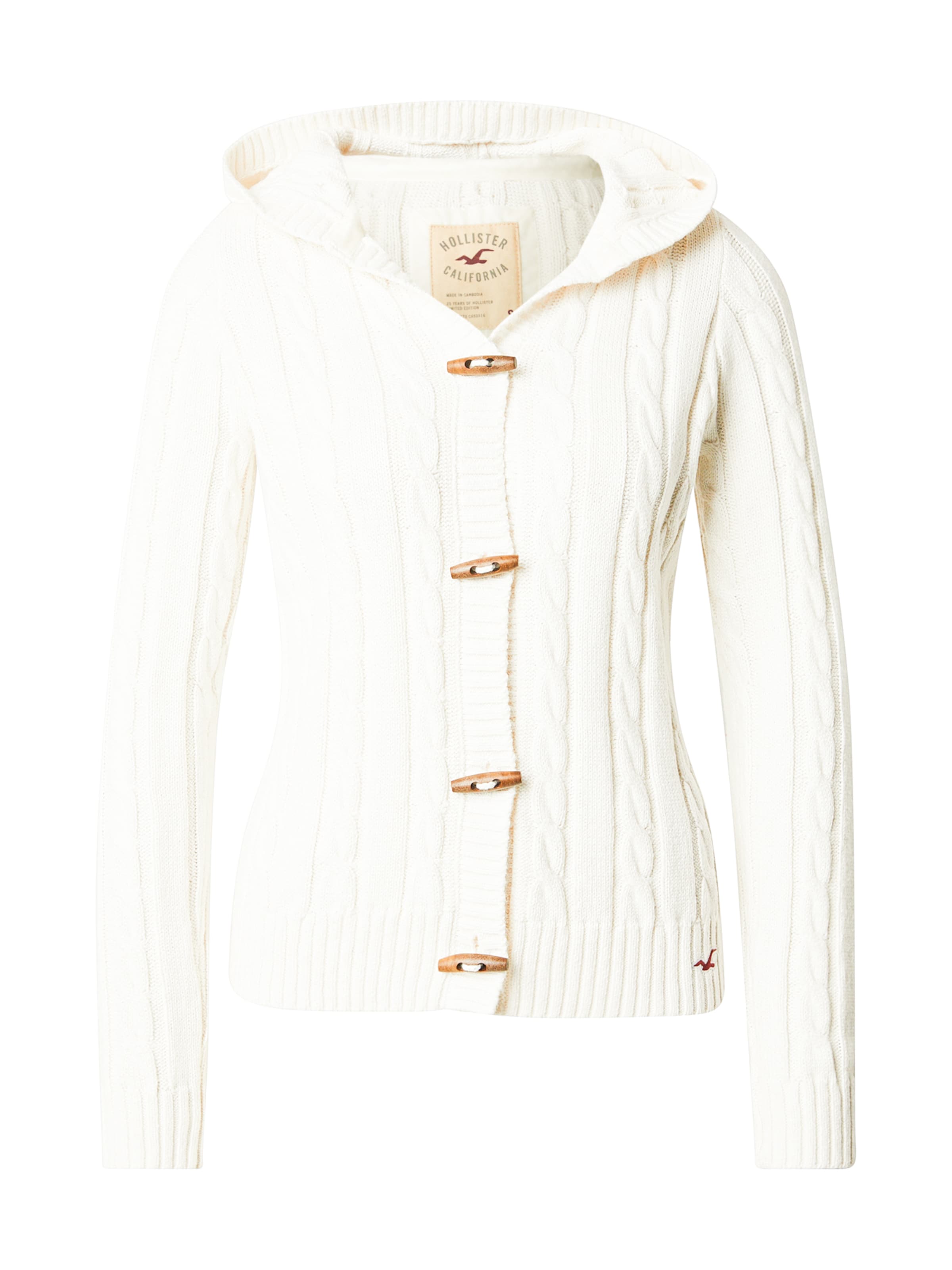 Geacă tricotată de la HOLLISTER pe alb: față