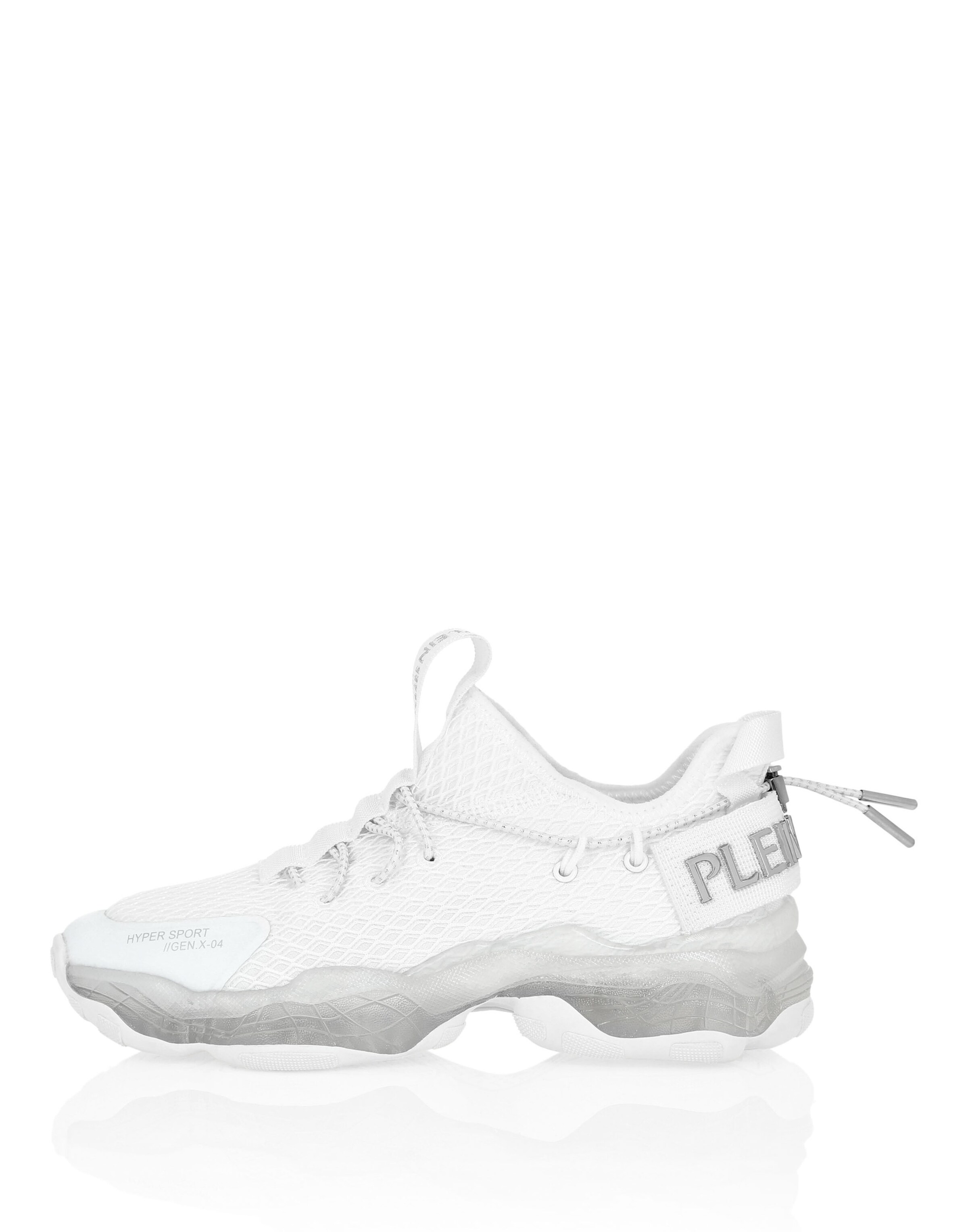 Plein Sport Platform trainers 'Tiger Attack' in White: front