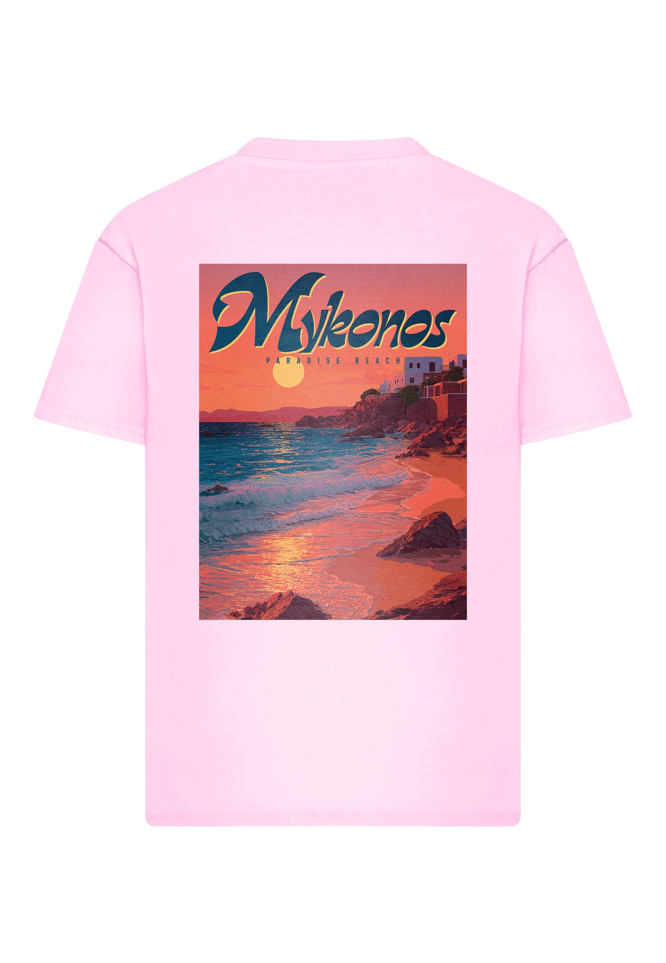 Mister Tee - Camisa 'Mykonos Mood' em rosa