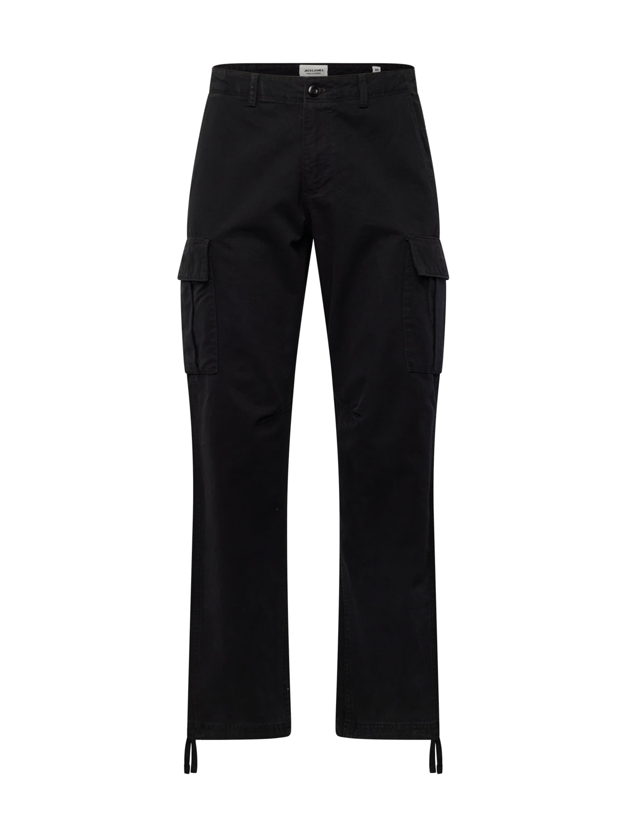 JACK & JONES Loose fit Cargo trousers 'Kane Barkley' in Black: front