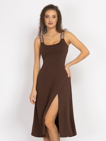 JIORO Jurk 'ESSENTIALS' in Bruin