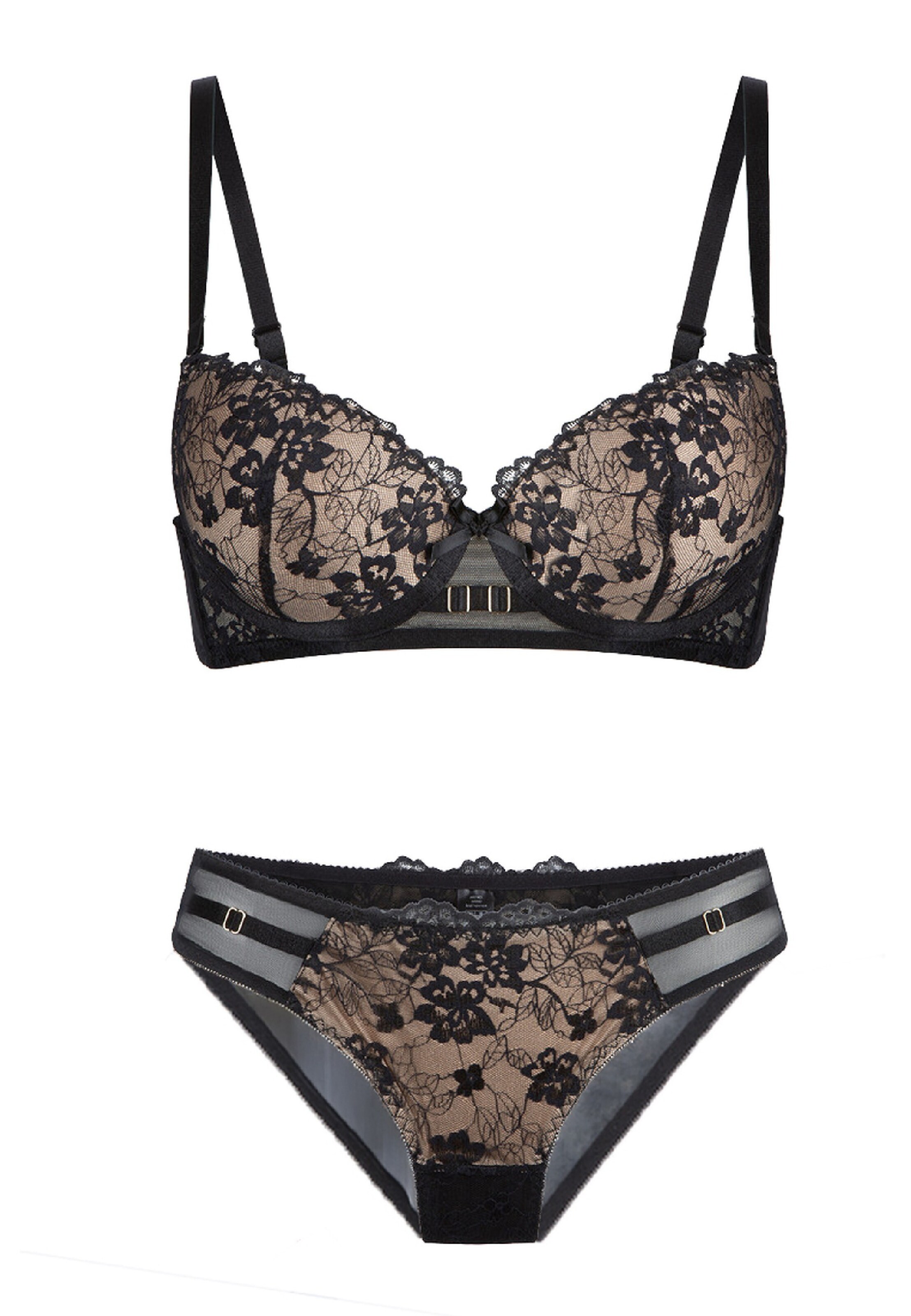 LingaDore - Push-up Conjuntos de ropa interior en negro: frente