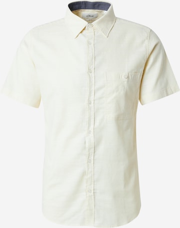 s.OliverSlim Fit Košulja - žuta boja: prednji dio