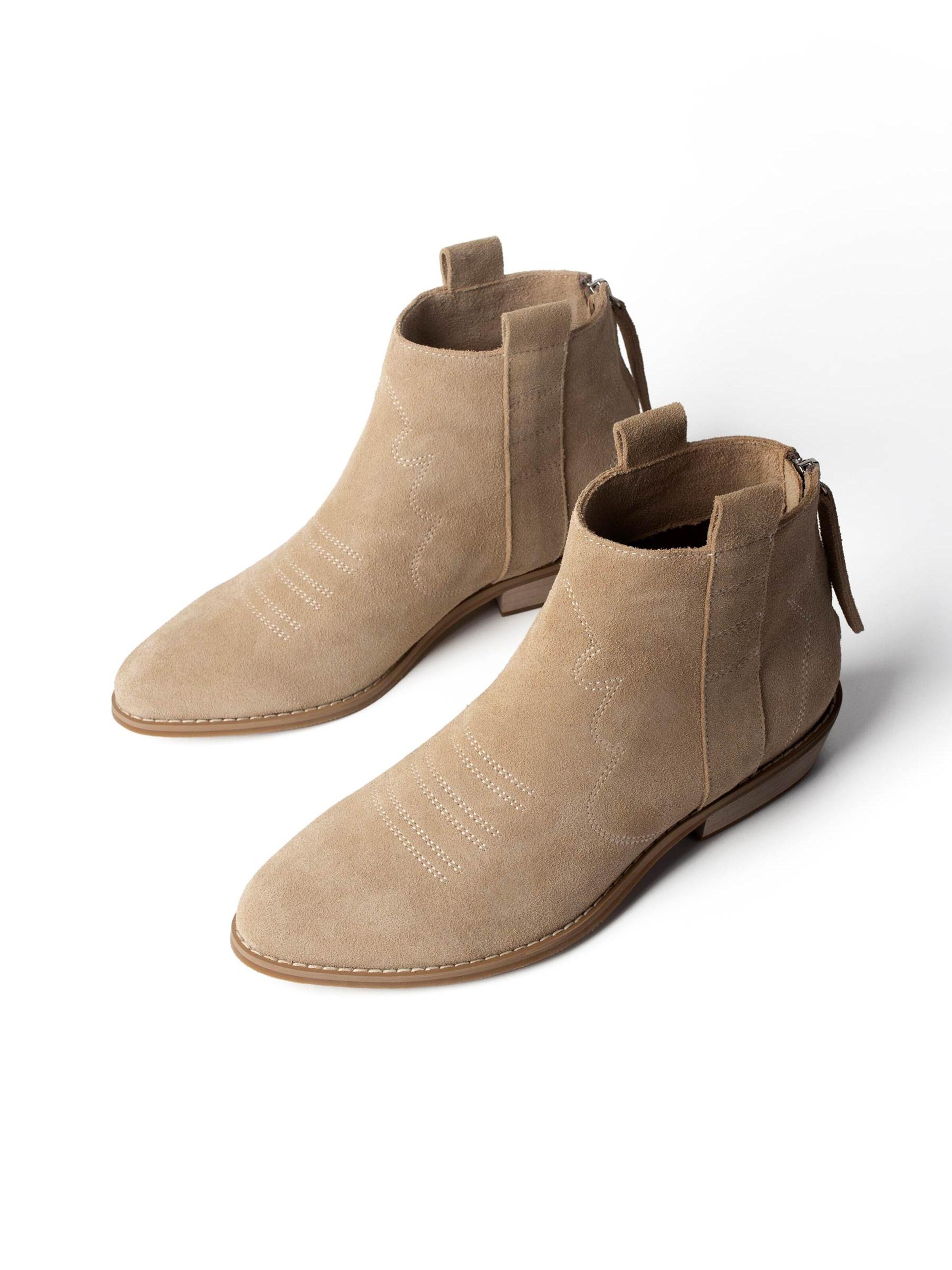 L37 HANDMADE SHOES Enkellaarsje 'FLASHBACK' in Beige