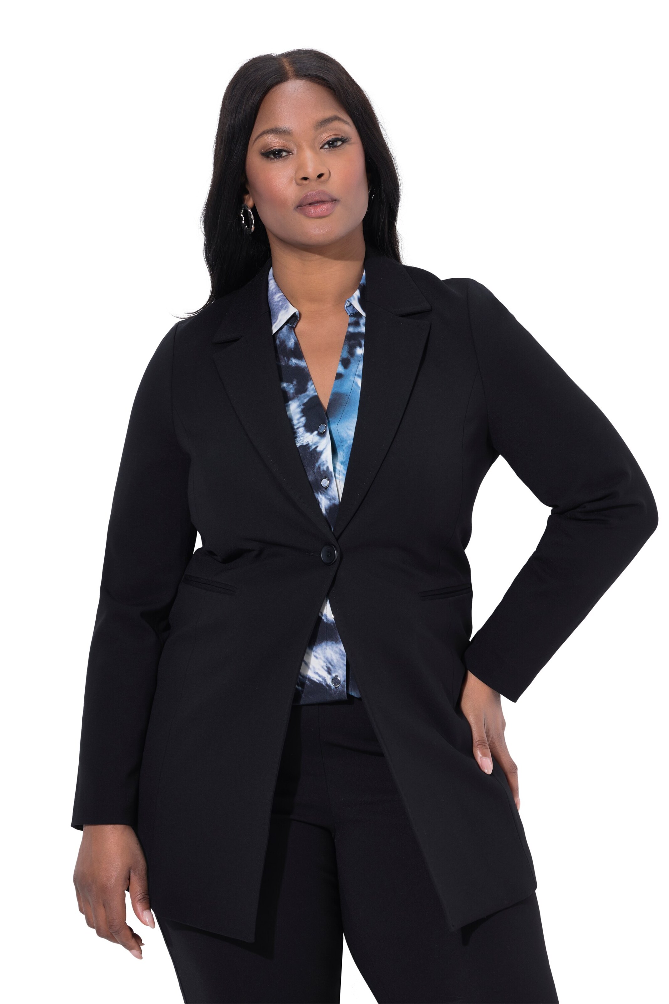 Ulla Popken Blazer in Black: front