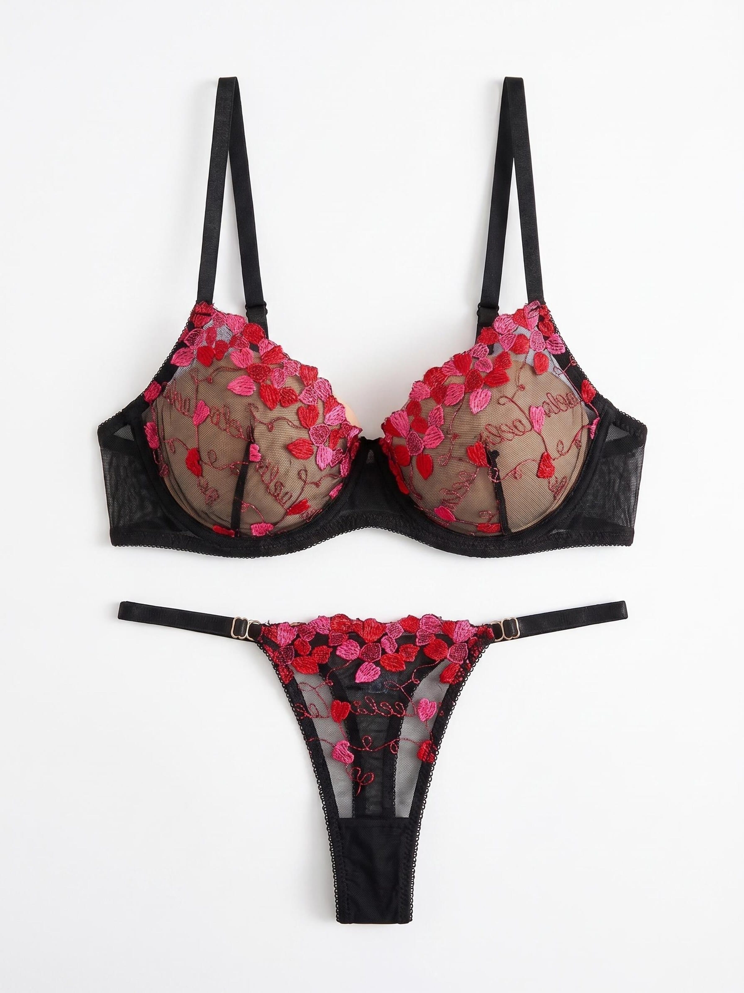 Cupshe Bustier Wäsche-Sets‌‌‌ in Schwarz: Vorderseite