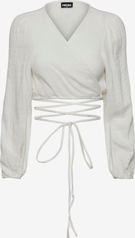 Camicia da donna 'Stina' di PIECES in bianco: frontale