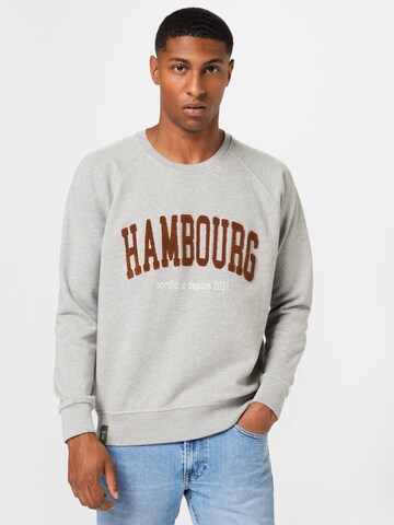 Derbe - Sweatshirt 'Hambourg' em cinzento: frente