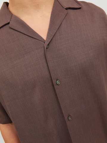 JACK & JONES Regular fit Button Up Shirt 'Jude' in Brown