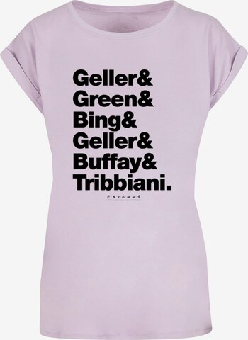 ABSOLUTE CULT T-Shirt 'Friends - Surnames' in Lila: predná strana