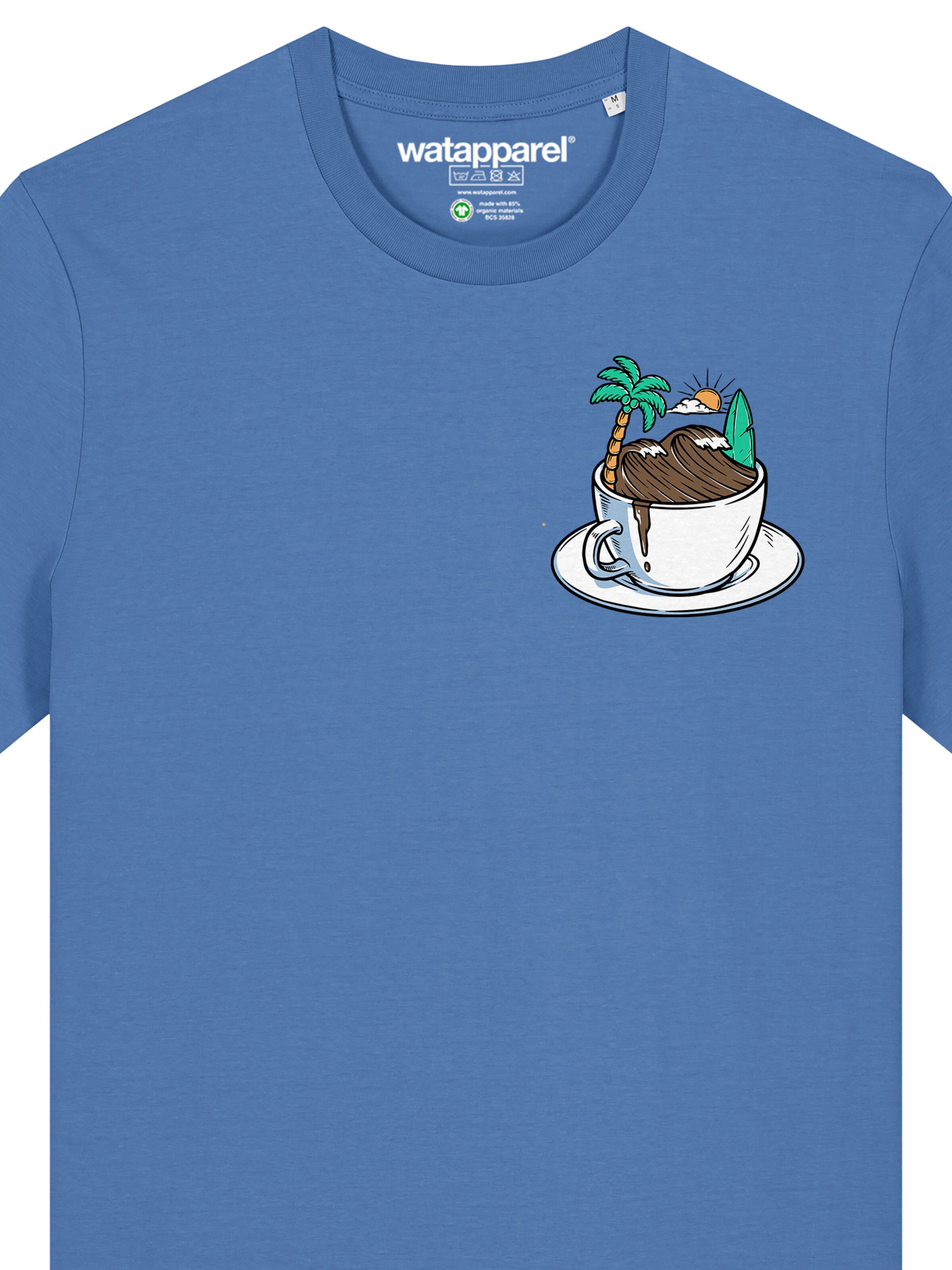 Watapparel Shirt 'Coffee Waves' in Blauw